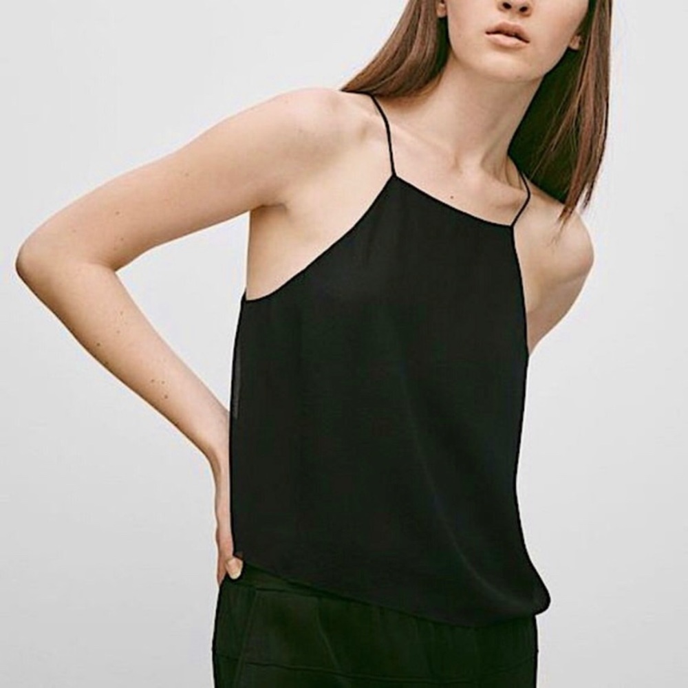 Wilfred Aritzia Rians Tank Blouse 100% Silk Black Extra Small